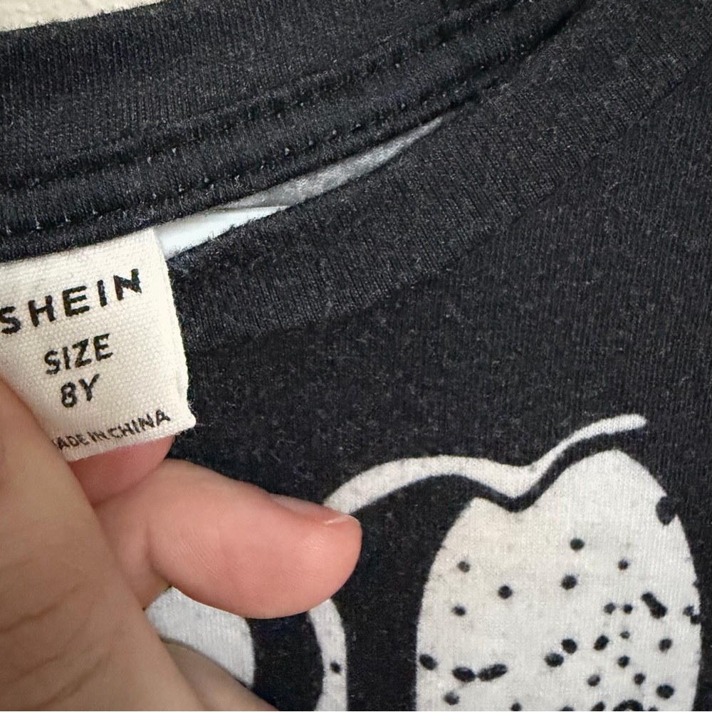 SHEIN Black and White Astronaut Kids Tee Boys 8Y - Picture 3 of 5
